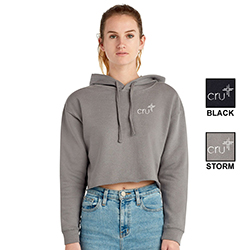 LADIES CROPPED FLEECIE HOODIE