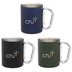 CRU 10OZ CARABINER STAINLESS STEEL MUG