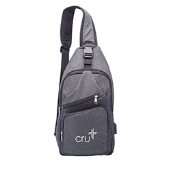 CRU TRAVELER CROSSBODY BAG WITH USB CHARGING PORT