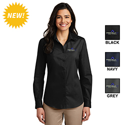 LADIES LS POPLIN SHIRT AIRFORCE